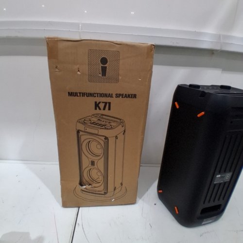 3PC PORTABLE BLUETOOTH KARAOKE MACHINE WITH TWO WIRELESS MICROPHONES - BLACK - (MODEL: K71) image 6