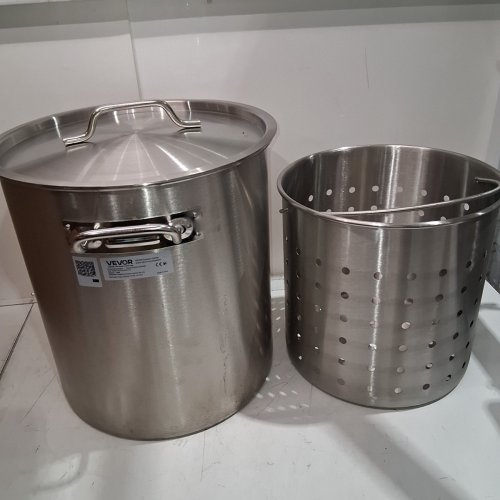 STAINLESS STEEL COMMERCIAL STOCKPOT WITH METAL STRAINER - 42 QT - STEEL (MODEL: SP42QT354006S) image 2