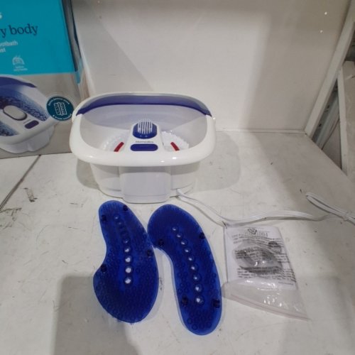 HOMEDICS BUBBLE BLISS ELITE FOOTBATH WITH 2 SOLE MASAGE NODES AND PEDICURE BRUSH - WHITE / PURPLE (MODEL: FB-380HJA) image 4
