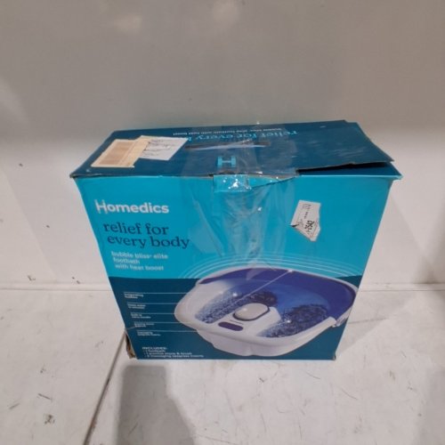 HOMEDICS BUBBLE BLISS ELITE FOOTBATH WITH 2 SOLE MASAGE NODES AND PEDICURE BRUSH - WHITE / PURPLE (MODEL: FB-380HJA) image 5