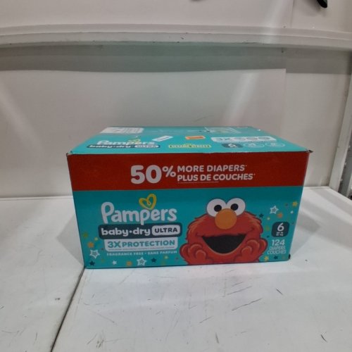 124PK PAMPERS BABY DRY ULTRA 3X PROTECTION -SIZE 6 image 2