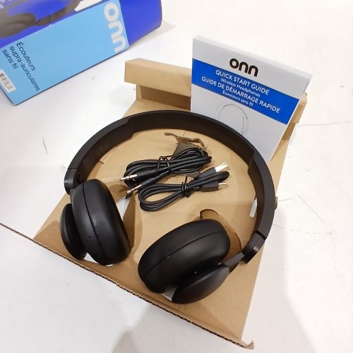 ONN. WIRELESS ON-EAR HEADPHONES - BLACK (ITEM: 2603B) image 2