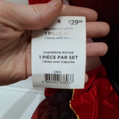 RED RIDING DRESS WITH HOOD - LARGE - RED AND BLACK (STYLE: 12863 L) image 2
