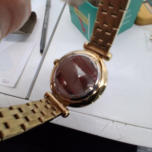 WOMENS FOSSIL TILLIE ELEGANT RHINESTONE BEZEL WATCH - 36 MM- GOLD-TONE (MODEL: BQ3498) image 2