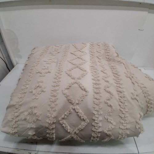 3PC BEDSURE TUFTED BOHO COMFORTER SET - 104" X 90" (KING) - BEIGE image 6