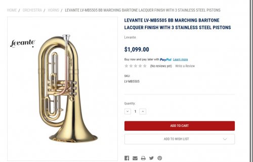 LEVANTE BARITONE HORN- GOLD ( MODEL- LV-MB5505) image 2
