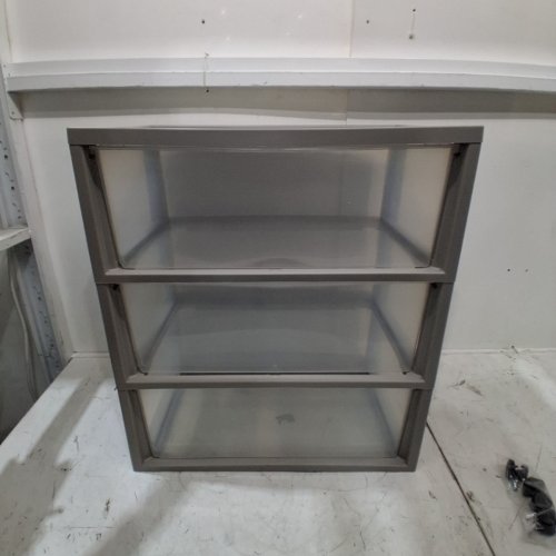 BRIGHTROOM 3-DRAWER PLASTIC CART WIH WHEELS - 26.1" X 21.8" X 15.3" - GRAY (ITEM: BRT_LAB_HOR_3X3-25_04) image 4