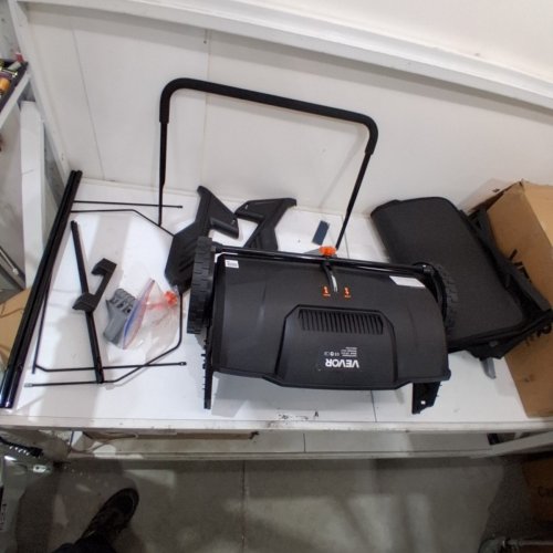 HEAVY DUTY PUSH LAWN SWEEPER WITH MESH COLLECTION HOPPER BAG - 21" - BLACK/ORANGE (MODEL: S19-001A) image 2