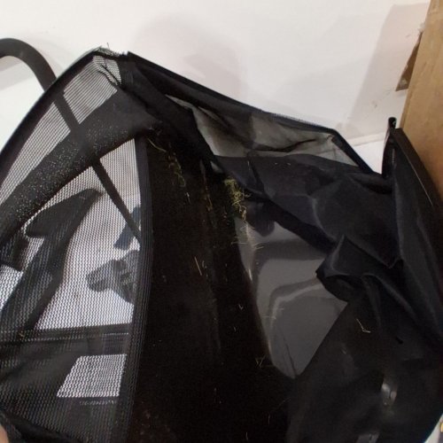 HEAVY DUTY PUSH LAWN SWEEPER WITH MESH COLLECTION HOPPER BAG - 21" - BLACK/ORANGE (MODEL: S19-001A) image 5