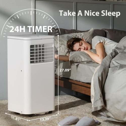 ANTARCTIC STAR 4-IN-1 PORTABLE AIR CONDITIONER/DEHUMIDIFIER/FAN WITH 24H TIMER, REMOTE CONTROL - 8,000BTU - 350 SQ. FT - WHITE (MODEL: NPL-06C/X1E) image 3