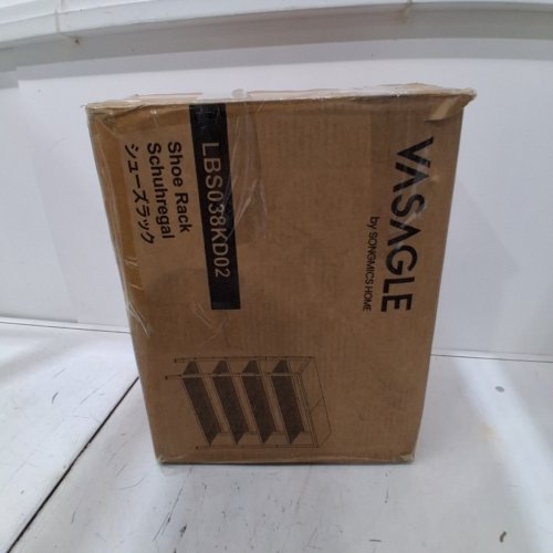VASAGLE 5-TIER INDUSTRIAL STYLE SHOE RACK - 30" X 11" X 36" - BLACK/BROWN (MODEL: LBS038B01) image 3