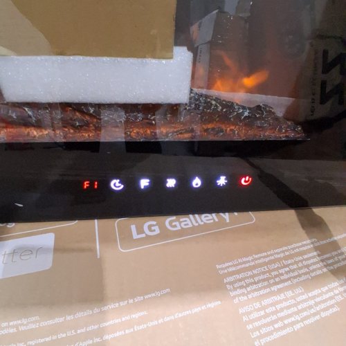 EUHOMY WALL-MOUNTED RECESSED ELECTRIC FIREPLACE WITH REMOTE CONTROL, ADJUSTABLE FLAME, TOUCHSCREEN, LOG AND CRYSTALS - 36" - BLACK (MODEL: EF002-36BL-CAZX) image 4