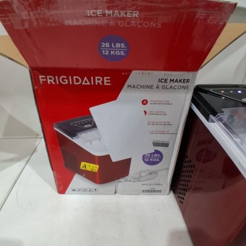 FRIGIDAIRE ICE MAKER - MAKES 26LBS/DAY - METALLIC RED (MODEL: EFIC123-SSRED) image 5
