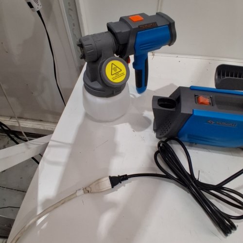 TILSWALL SPRAY PAINT GUN WITH 1300ML CONTAINER,ELECTRIC PAINT GUN WITH 4 NOZZLES & 3 PATTERNS - 800W HVLP, 1300ML CAPACITY - TEAL (MODEL:TW-NEW-SHARK 800-CA) image 2