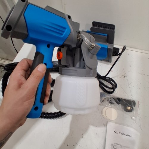 TILSWALL SPRAY PAINT GUN WITH 1300ML CONTAINER,ELECTRIC PAINT GUN WITH 4 NOZZLES & 3 PATTERNS - 800W HVLP, 1300ML CAPACITY - TEAL (MODEL:TW-NEW-SHARK 800-CA) image 5