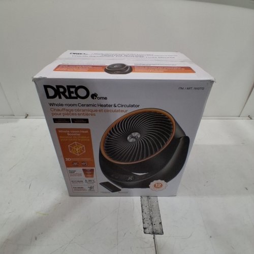 DREO PORTABLE 3D AUTOMATIC OSCILLATING CERAMIC PTC HEATER - 1500W - BLACK (MODEL: 1910772 / DR-HSH015) image 7