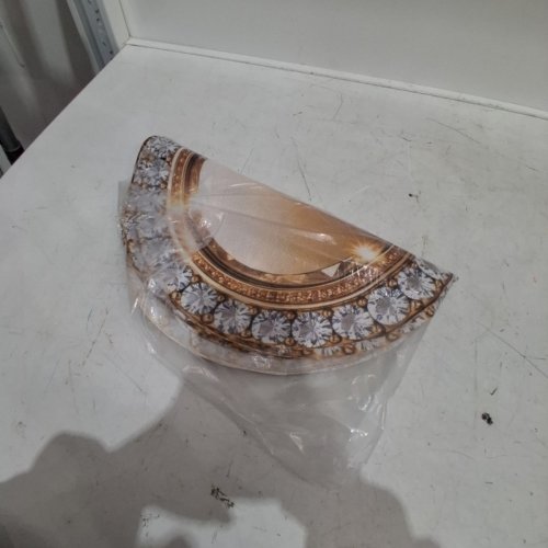 20PK FLAT PRINTING GOLDEN DIAMOND ROUND PLATE MAT -16" - GOLD image 3