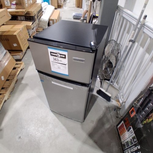FRIGIDAIRE STAINLESS STEEL 2 DOOR FRIDGE/FREEZER - 4.5 CU. FT. - SILVER/BLACK (MODEL: EFR463-B) image 3