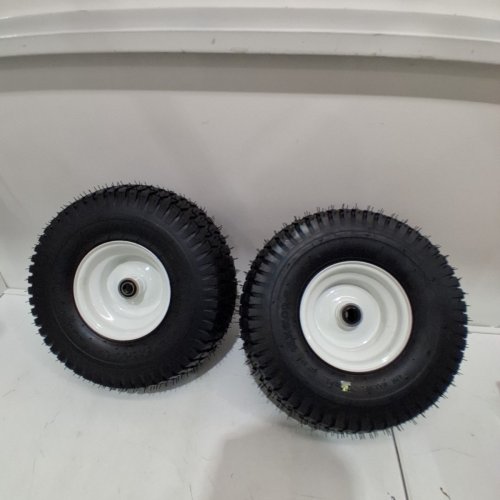 2PK GICOOL PNEUMATIC TIRE AND WHEEL - 15 X 6.00-6 - BLACK / WHITE image 2