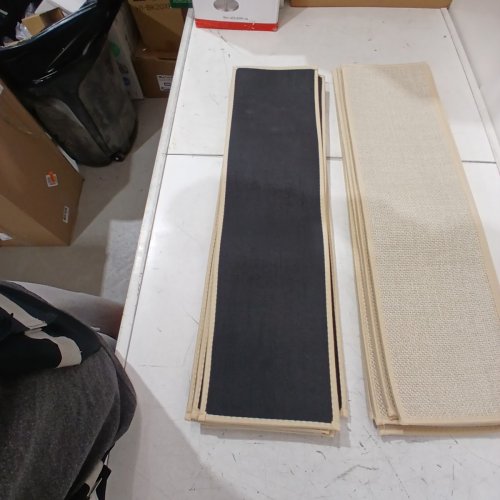 15PK NON-SLIP CARPET STAIR TREADS - 8" X 30" - BEIGE / LIGHT BROWN image 4