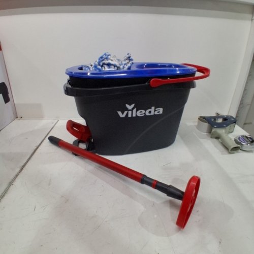 VILEDA EASYWRING RINSECLEAN SPIN MOP & BUCKET SYSTEM - GREY/BLUE image 2