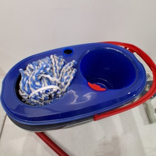 VILEDA EASYWRING RINSECLEAN SPIN MOP & BUCKET SYSTEM - GREY/BLUE image 3