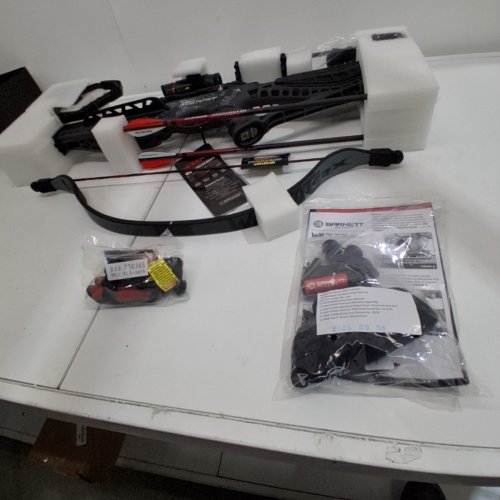 BARNETT WILDCAT CRX LIGHTWEIGHT TATICAL RECURVE CROSSBOW WITH RED/GREEN 3 DOT SCOPE, QUICK DETACH QUIVER & 2 HEADHUNTER BOLTS - 280 FPS - 66LBS - BLACK/RED (MODEL: BAR78232) image 3
