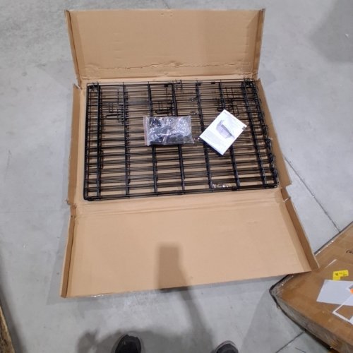 AMAZONBASICS FOLDABLE METAL PET EXERCISE & PLAYPEN WITH DOOR-36" - BLACK image 2