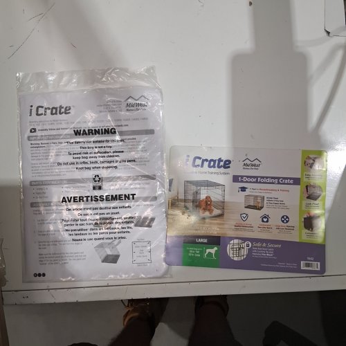 MIDWEST ICRATE 42" DOUBLE DOOR FOLDING METAL DOG CRATE WITH DIVIDER image 3