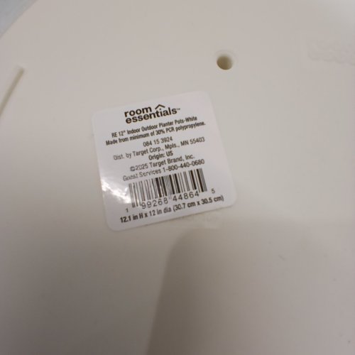 ROOM ESSENTIALS INDOOR OUTDOOR PLANTER POTS - 12" - WHITE image 2