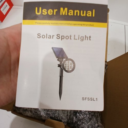 SUNFUNY 2-IN-1 OUTDOOR SOLAR SPOTLIGHT, BRIGHT 7-LED LANDSCAPE SPOT LIGHT - BLACK (MODEL: SFSSL2) image 2