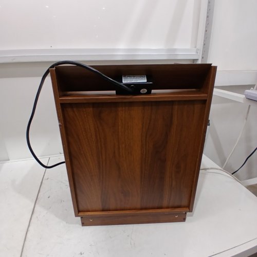 MID-CENTURY MODERN FLUTED BED SIDE TABLE WITH USB, USB-C AND OUTLET CHARGING STATION - 16" X 14" X 20" - BROWN/GOLD image 5