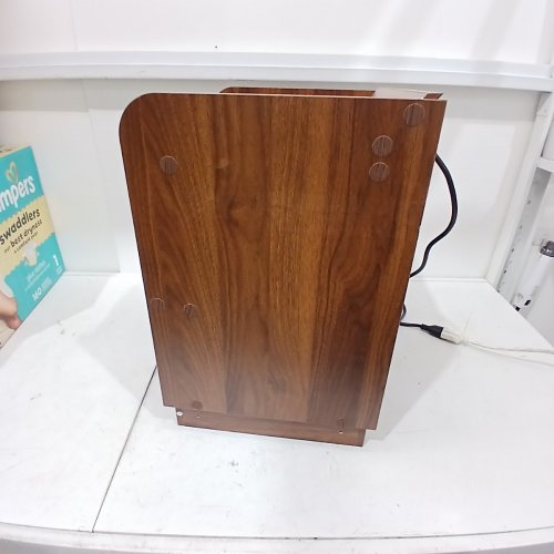 MID-CENTURY MODERN FLUTED BED SIDE TABLE WITH USB, USB-C AND OUTLET CHARGING STATION - 16" X 14" X 20" - BROWN/GOLD image 6