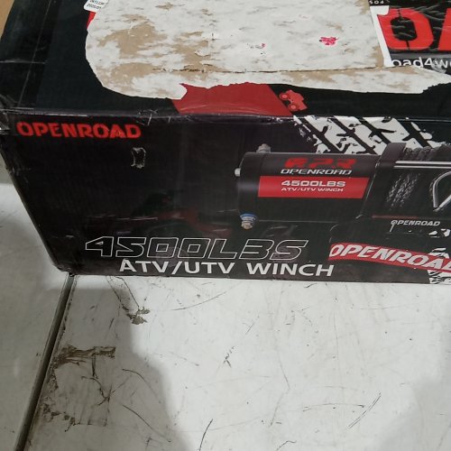 OPENROAD OFF-ROAD ELECTRIC ATV/UTV WINCH - 0.25" X 50FT SYNTHETIC ROPE - 4500LBS CAP - BLACK/RED image 2
