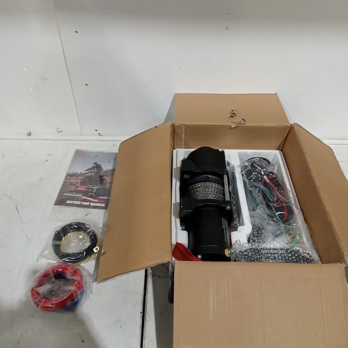 OPENROAD OFF-ROAD ELECTRIC ATV/UTV WINCH - 0.25" X 50FT SYNTHETIC ROPE - 4500LBS CAP - BLACK/RED image 3