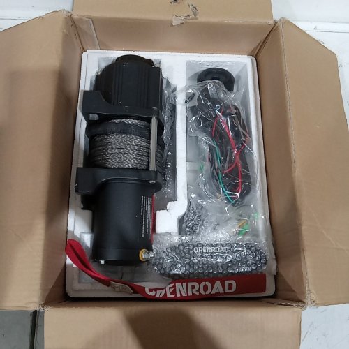 OPENROAD OFF-ROAD ELECTRIC ATV/UTV WINCH - 0.25" X 50FT SYNTHETIC ROPE - 4500LBS CAP - BLACK/RED image 4