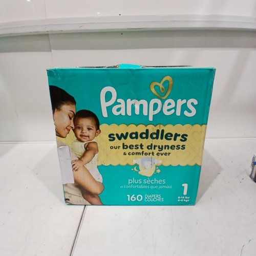 160PK PAMPERS SWADDLERS BEST DRYNESS DISPOSABLE DIAPERS - SIZE 1 (8-14LB) image 2