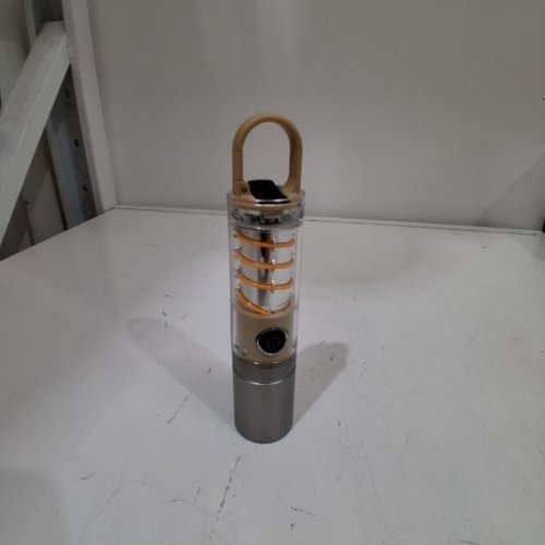 RECHARGEABLE IP55 CAMPING FLASHLIGHT WITH SIDE LIGHT, 5 MODES - SILVER AND GOLD image 4