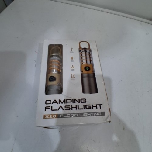 RECHARGEABLE IP55 CAMPING FLASHLIGHT WITH SIDE LIGHT, 5 MODES - SILVER AND GOLD image 5