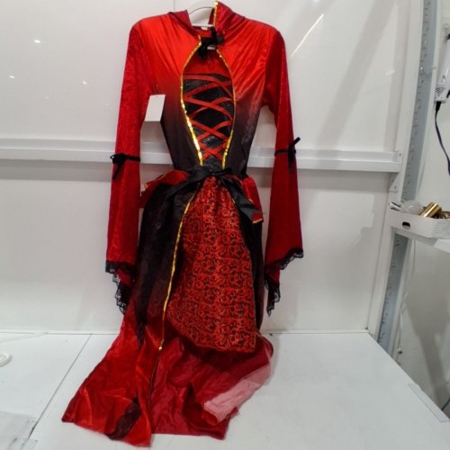 WOMEN'S RED RIDING HOOD COSTUME DRESS - MEDIUM - RED/BLACK (STYLE: 12863) image 2