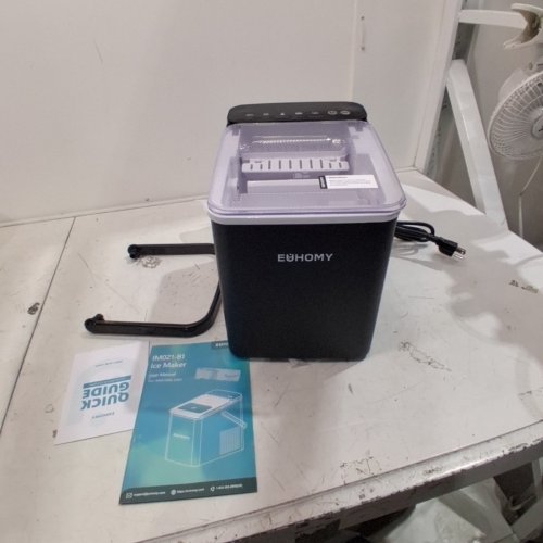 EUHOMY COUNTERTOP ICE MAKER WITH ICE SCOOP AND BASKET - MAKES 26.5LB / DAY - BLACK (MODEL: IM021-B) image 3