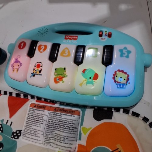 FISHER-PRICE 4-IN-1 BABY MUSICAL GLOW AND GROW KICK & PLAY PIANO GYM PLAYMAT - AGES 0+ MONTHS - BLUE (MODEL: HVX56-9997) image 2