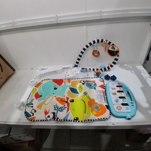 FISHER-PRICE 4-IN-1 BABY MUSICAL GLOW AND GROW KICK & PLAY PIANO GYM PLAYMAT - AGES 0+ MONTHS - BLUE (MODEL: HVX56-9997) image 3