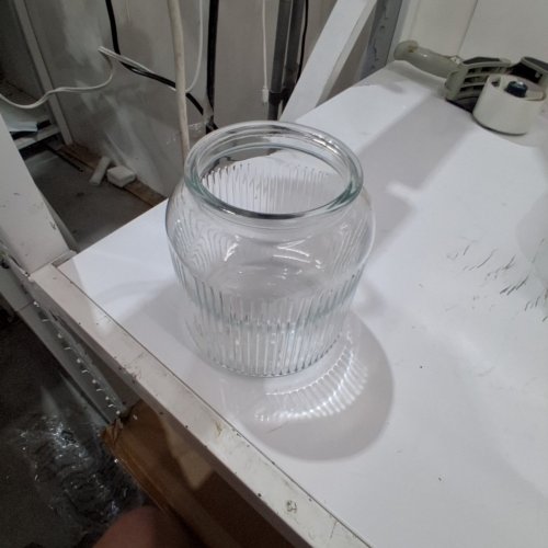 THRESHOLD RIBBED GLASS BATHROOM CANISTER -6'' - CLEAR image 2
