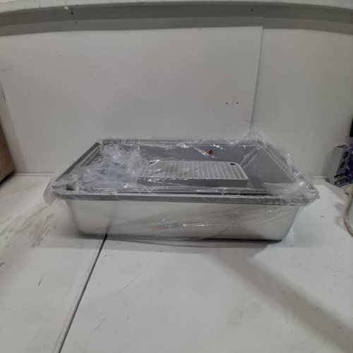 EOSARCU STAINLESS STEEL CAT LITTER BOX WITH FLIP LID - 2XL - GREY / SILVER image 3