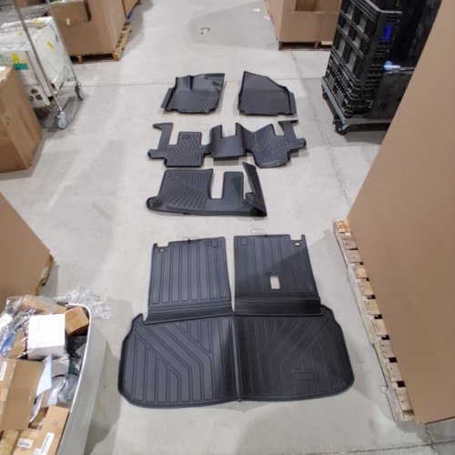 5PC SANBAN-AXE CUSTOM FIT HIGH-PRECISION LASER MEASURED FLOOR & CARGO MATS - FITS 2013-2020 NISSAN PATHFINDER - BLACK (MODEL: 2-1320PATHFINDERALMB) image 3