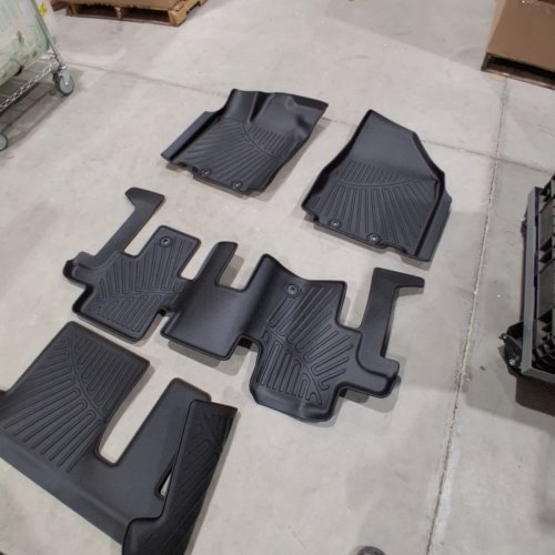 5PC SANBAN-AXE CUSTOM FIT HIGH-PRECISION LASER MEASURED FLOOR & CARGO MATS - FITS 2013-2020 NISSAN PATHFINDER - BLACK (MODEL: 2-1320PATHFINDERALMB) image 4