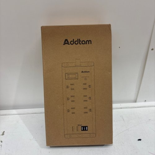 ADDTAM POWER STRIP SURGE PROTECTOR EXTENSION CORD WITH 6 OUTLETS AND 4 USB PORTS (2USB C) FLAT PLUG - 10FT - WHITE - (MODEL:AD5006C2L) image 3