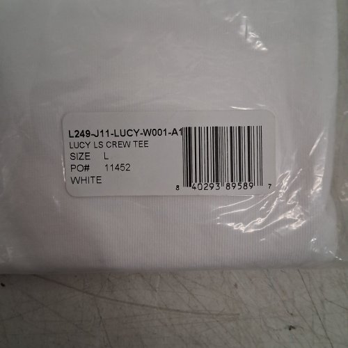 WOMEN'S ASHER LUCY LONG SLEEVE CREW TEE - LARGE - WHITE (STYLE: L249-J11-LUCY-W001-A1) image 3