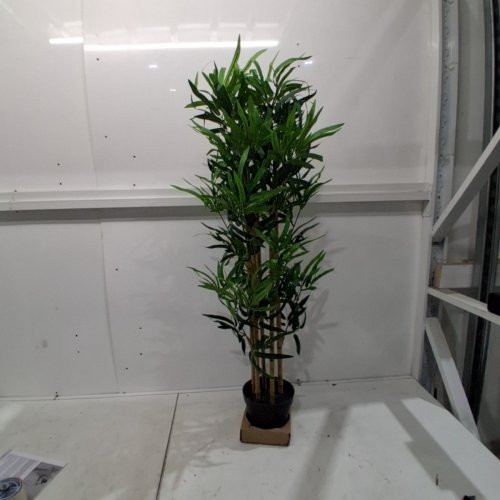 AMAZON BASICS ARTIFICIAL BAMBOO PLANT WITH PLASTIC PLANTER POT, 39.4" image 2